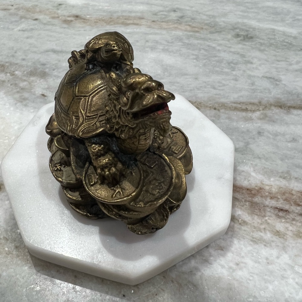 Home Accent Gold Turtle Figurine on White Base